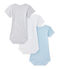 Set of 3 baby boys' short-sleeved bodysuits LOT white