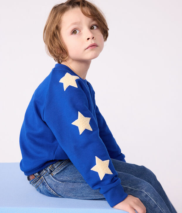 Children's plain cotton sweatshirt blue