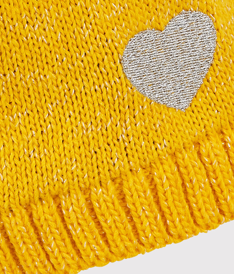 Girls' Woolly Hat yellow/grey