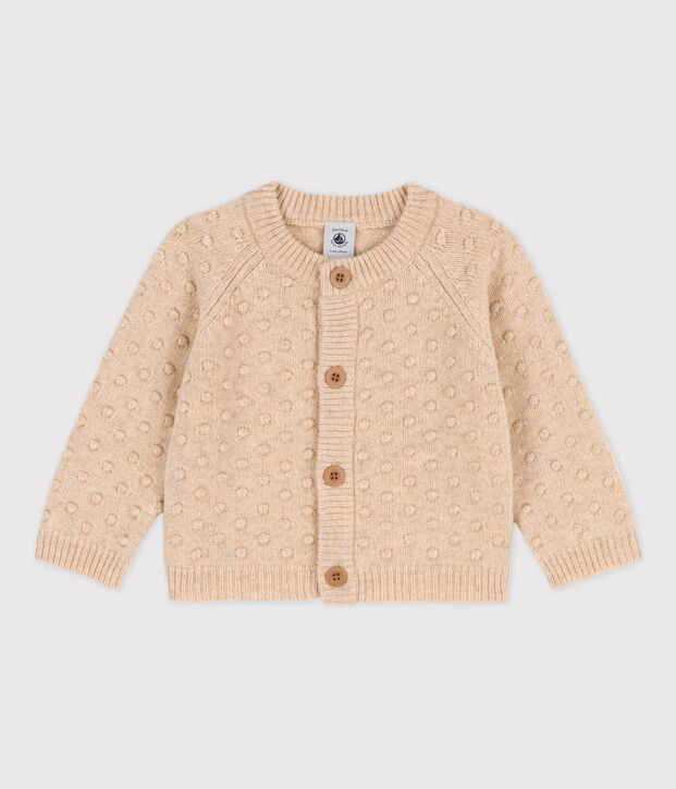 Babies' Wool Knit Cardigan Ecru
