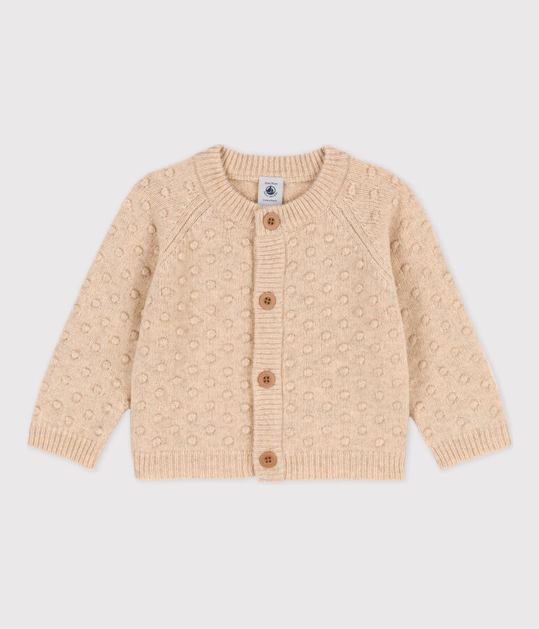 Babies' Wool Knit Cardigan Ecru