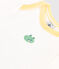 Babies' short-sleeved printed cotton body MARSHMALLOW white