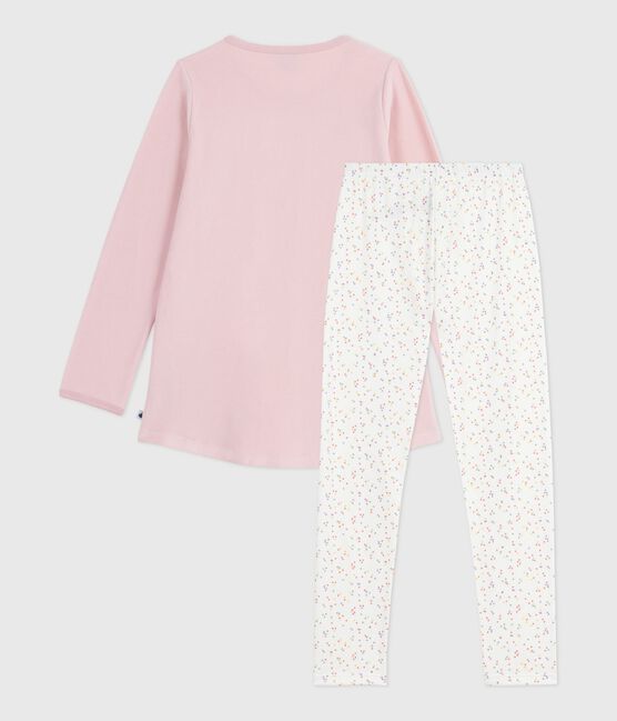 Children's velour nightdress and leggings JOLI pink/MULTICO white