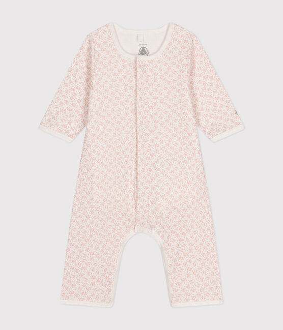 Babies' Footless Cotton Bodyjama MARSHMALLOW /PANTY