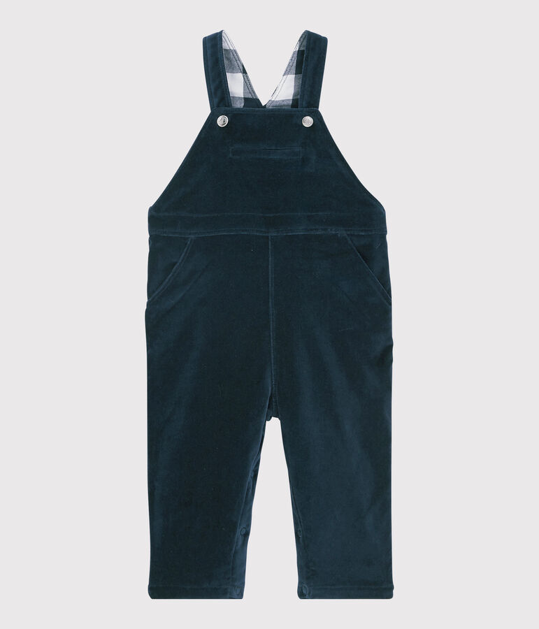 Babies' Velour Dungarees SMOKING blue