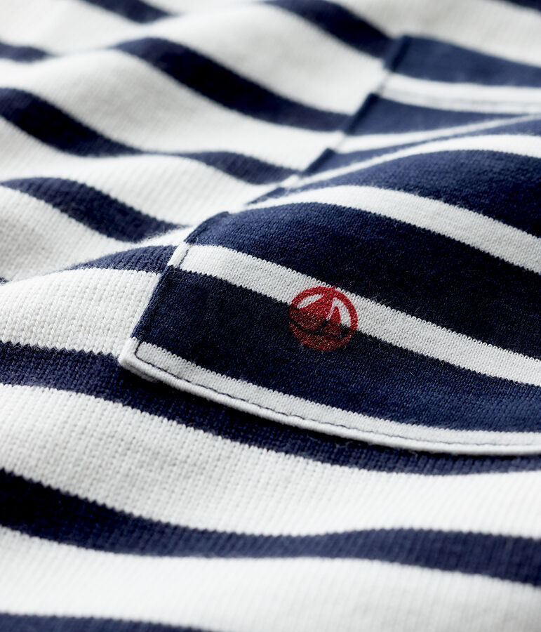 Babies' Unisex Long Jersey Jumpsuit MARSHMALLOW white/SMOKING blue