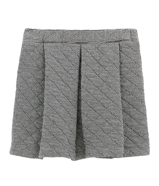 Girl's quilted double knit skirt CAPECOD grey/MARSHMALLOW white