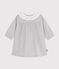 Babies' long-sleeved plain flannel dress with a collar FUMEE CHINE grey