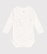 Babies' long-sleeved wrapover cotton bodysuit