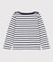 Children's Unisex Organic Cotton Breton Top MARSHMALLOW white/SMOKING blue