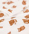 Babies' Owl Themed Footless Cotton Sleepsuit MARSHMALLOW white/ECUREUIL