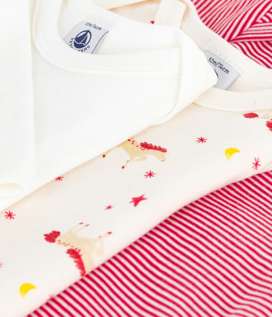 Pack of long-sleeved printed cotton bodies for babies variante 1
