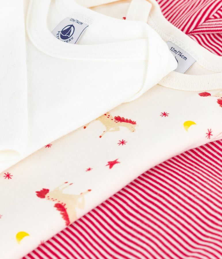 Pack of long-sleeved printed cotton bodies for babies multicolor