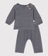Babies' Stripy Velour Three-Piece