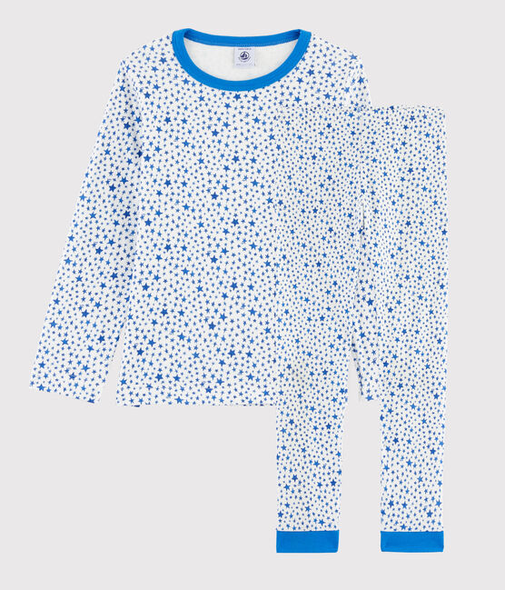 Boys' Blue Starry Tube Knit Pyjamas MARSHMALLOW white/MULTICO white