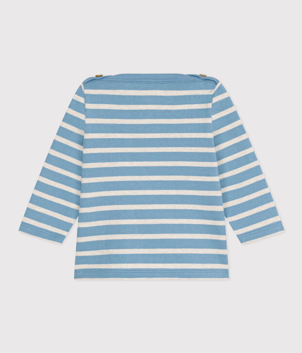 Babies' Thick Jersey Breton Top blue/beige