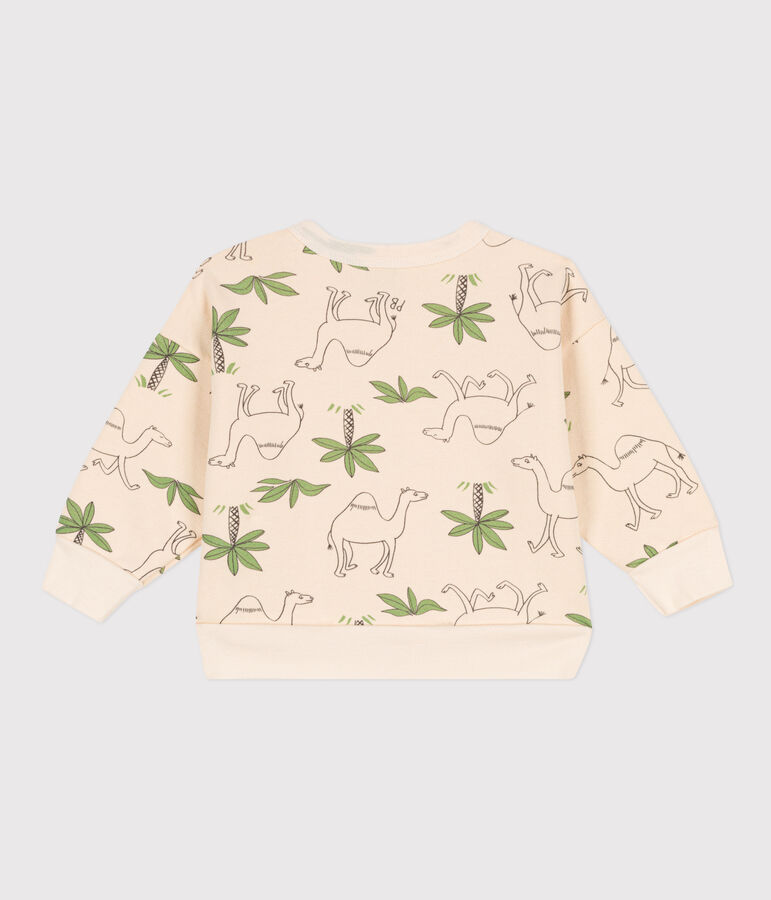 Babies' Patterned Fleece Sweatshirt Ecru/multicolor