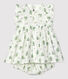Babies' Organic Cotton Gauze Floral Print Dress With Bloomers