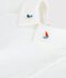 Babies' plain cotton body with an embroidered collar white