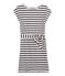 Women's linen dress MARSHMALLOW white/MEDIEVAL blue
