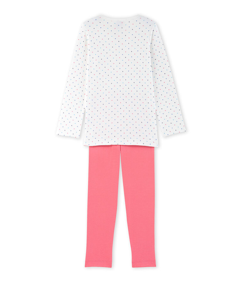 Girls' polka dot pyjamas white/pink/multicolor