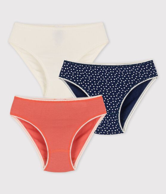 Girls' Spotted Cotton and Elastane Briefs - 3-Pack variante 1
