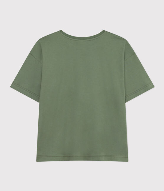 Women's Boxy Cotton T-Shirt CROCO green