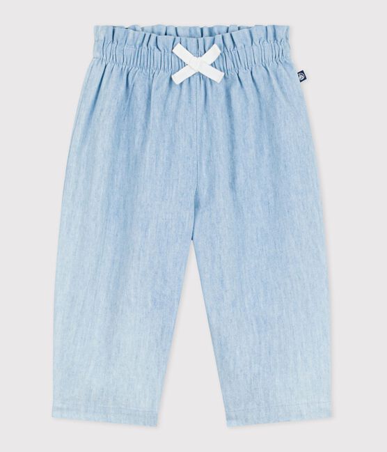 Babies' chambray trousers BLEU CLAIR blue