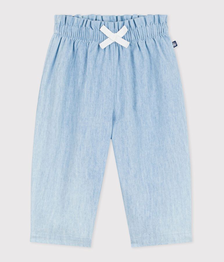 Babies' chambray trousers blue