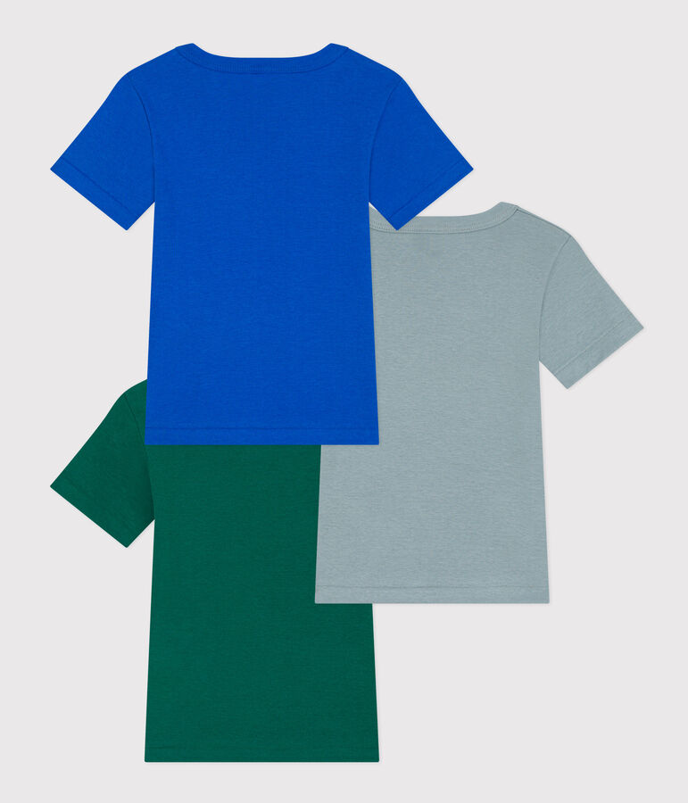 3-pack of boys' short-sleeved cotton T-shirts multicolor