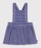 Babies' long-sleeved plain corduroy dress purple