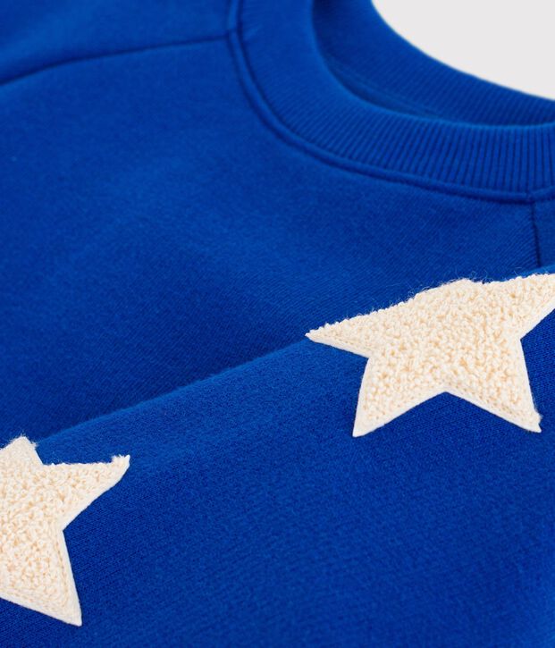 Children's plain cotton sweatshirt blue