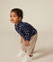 Babies' flannel shirt MEDIEVAL blue/MARSHMALLOW white
