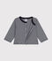 Babies' Stripy Tube Knit Cardigan SMOKING blue/MARSHMALLOW white