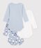 Pack of long sleeved snowman-print cotton bodies for babies multicolor