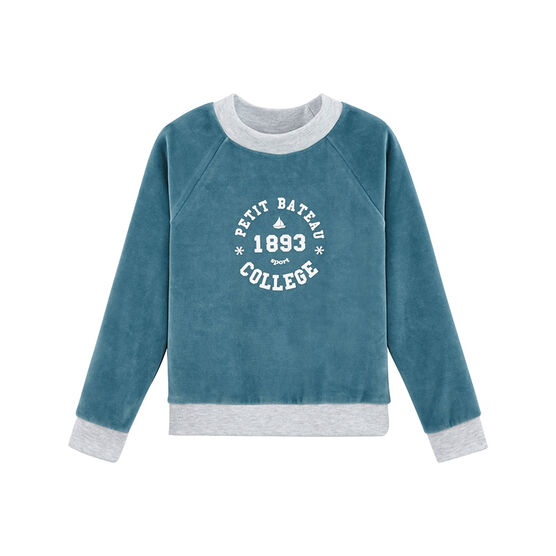 Girl child sweatshirt Mozaik blue