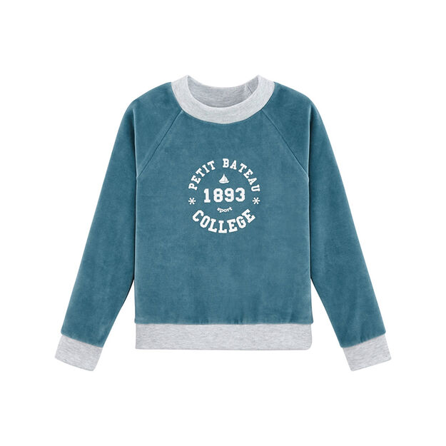 Girl child sweatshirt Mozaik blue