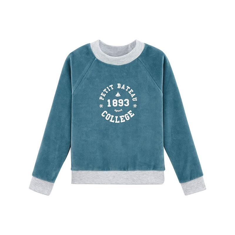 Girl child sweatshirt Mozaik blue