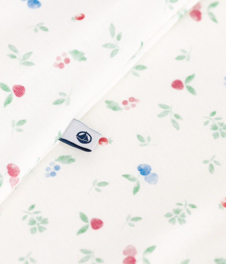 Babies' footless fruit pattern cotton bodyjama white/multicolor