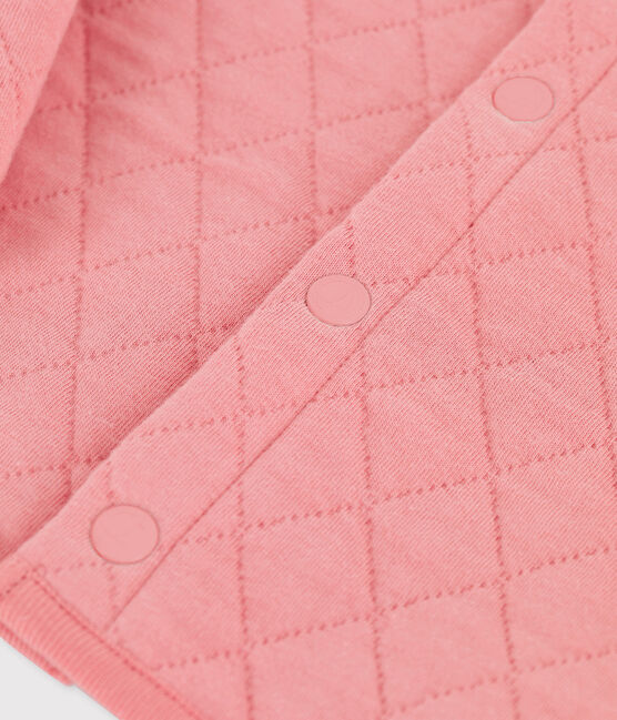 Babies' Quilted Tube Knit Cardigan PAPAYE pink