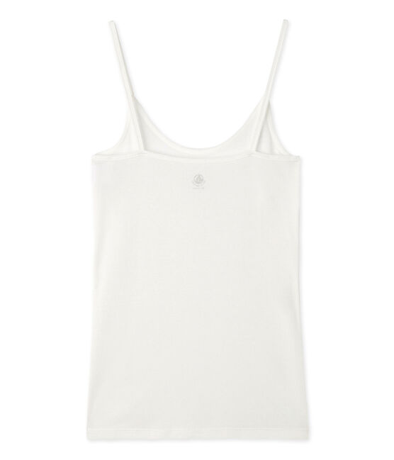 Women's light cotton camisole top Lait white