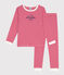 Children's Unisex Pinstriped Cotton Pyjamas CORRIDA red/MARSHMALLOW white