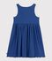 Children's sleeveless plain cotton dress blue