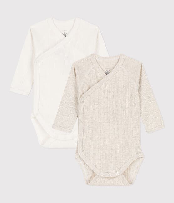 Long-Sleeved Wrapover Cotton Bodysuits - Pack of 2 variante 1