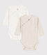 Long-Sleeved Wrapover Cotton Bodysuits - Pack of 2