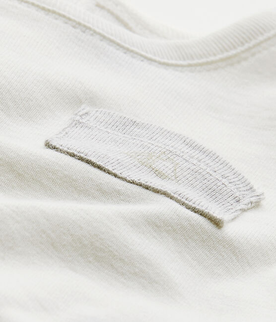 Baby boy's plain T-shirt MARSHMALLOW white