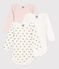 Babies' Floral Long-Sleeved Cotton Bodysuits - 3-Pack variante 1