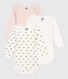 Babies' Floral Long-Sleeved Cotton Bodysuits - 3-Pack
