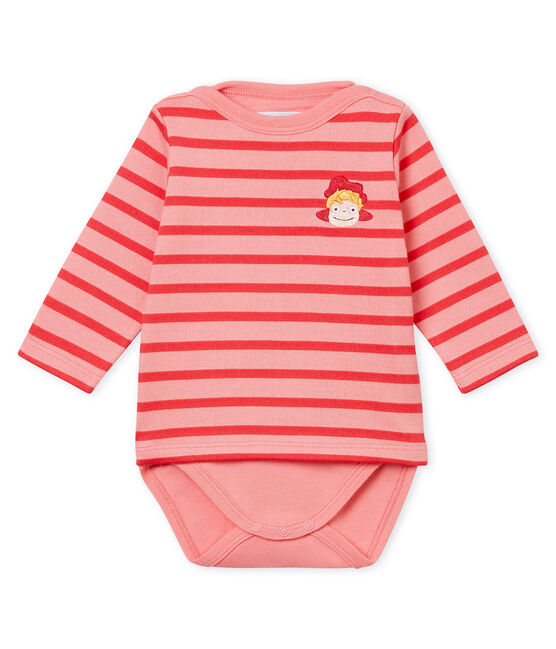 Baby marinière bodysuit GRETEL pink/IMPATIENCE pink