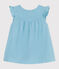 Babies' sleeveless plain cotton dress AQUATIC blue
